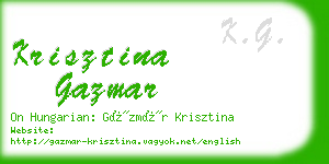 krisztina gazmar business card